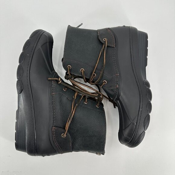 Sperry Top Sider Womens Saltwater Wedge Black Mono Tide Quarter 11 Rain Boots - Picture 3 of 8
